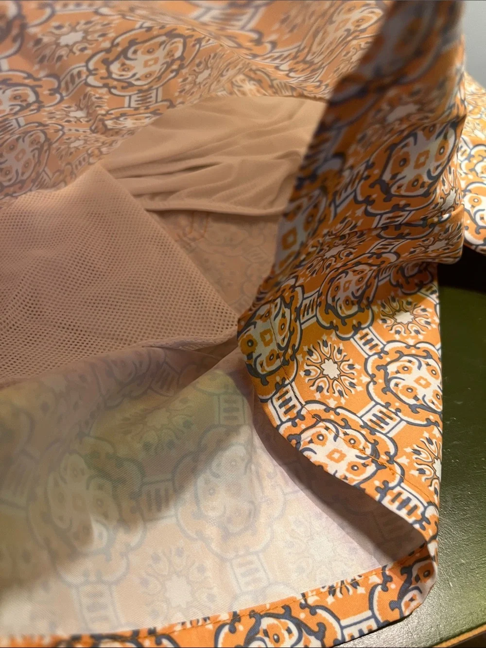 Goodfellow & Co Men’s Orange and White Geometric Swim Trunks
